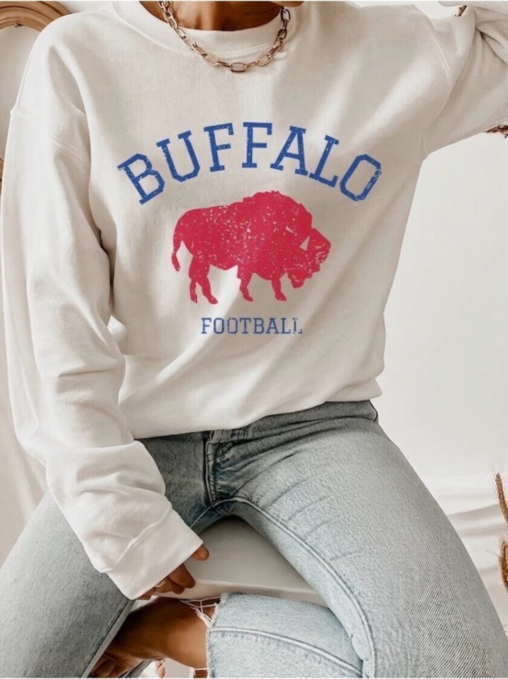 Buffalo Football Crewneck Sweatshirt, Buffalo New York Football Graphic Tee